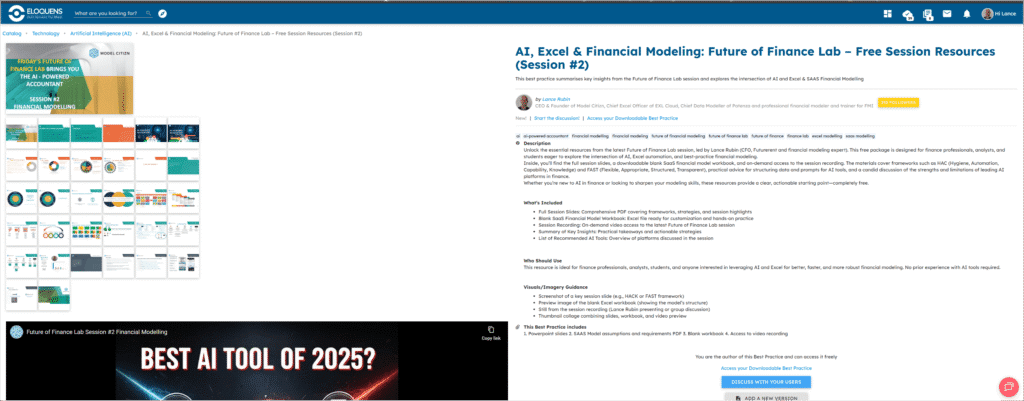SAAS modelling future of finance lab, free resources